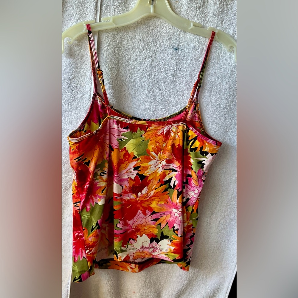 Chico's Vibrant Pink and Orange Floral Camisole - Picture 9 of 9